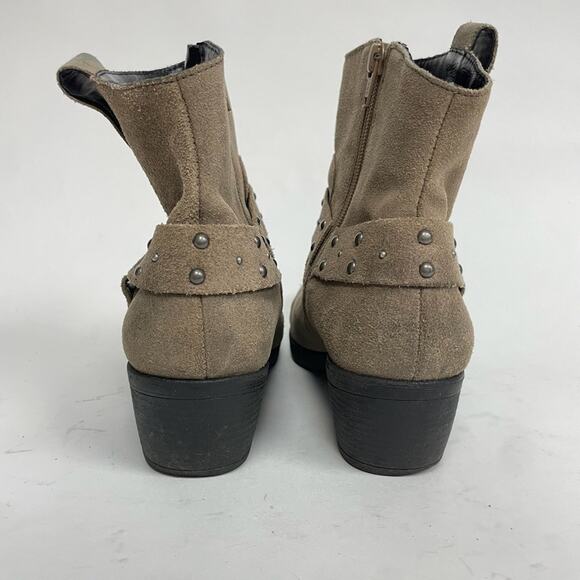Korks By Kork-Ease Cassandra Ankle Boots Western Harness Suede Tan Gray 7.5 - Picture 5 of 9